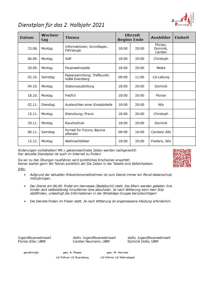 Aktueller Dienstplan Aktueller Dienstplan